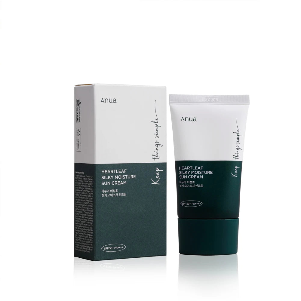 Anua Silky Moisture Sunscreen SPF 50+ Moisture Daily Sunscreen Protector Solar Facial Sun Cream Original Skincare Products Sets