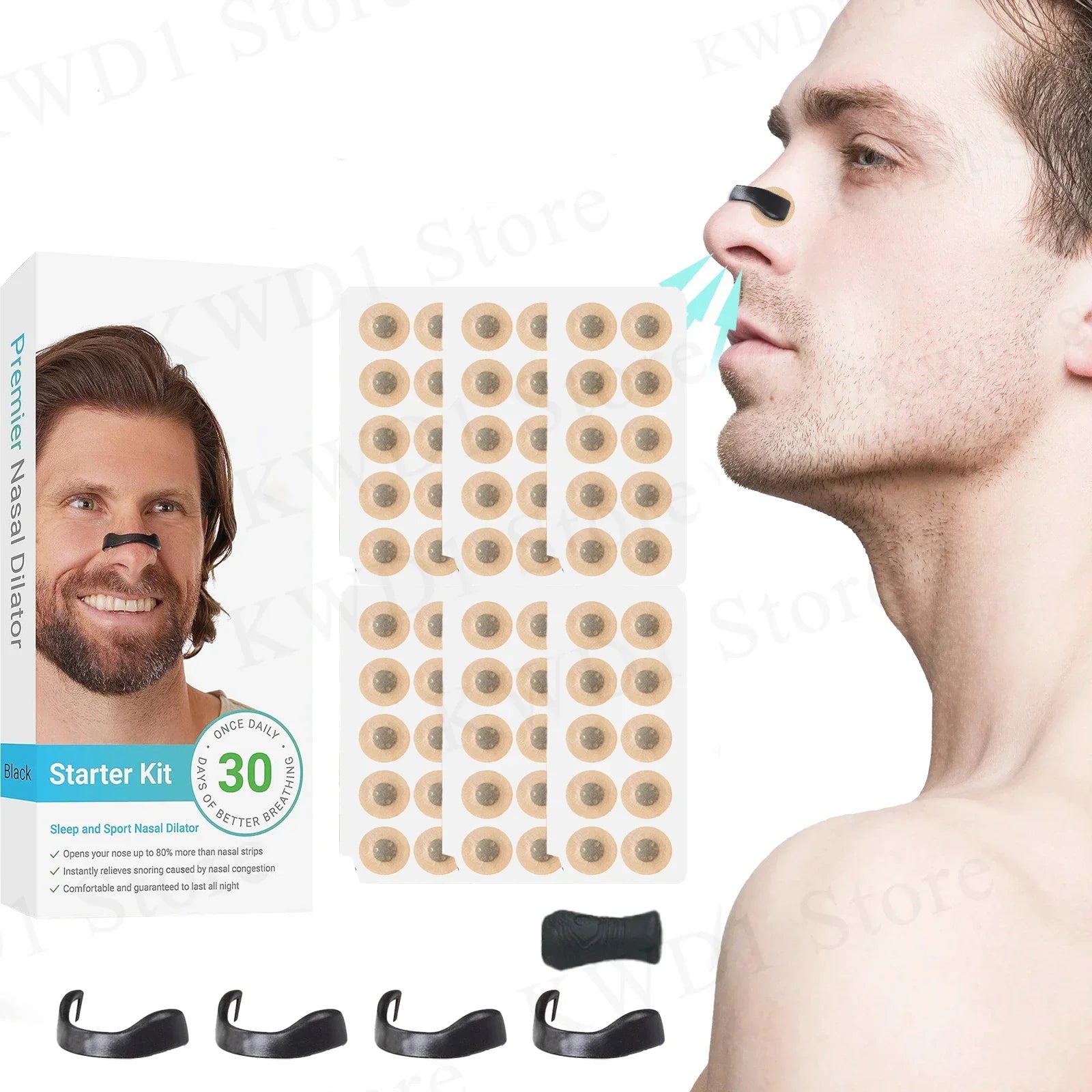 Nasal Breathing Dilators Starter Kits Magnetic Nose Strips Increase Sports Air Intake Improve Sleeping Reduce Snoring